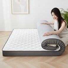 혜신 바닥 침대 접이식 매트리스 수면매트 6cm, 흰색