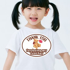 영어 유치원 학원 스승의날 일회용 의류 스티커 카네이션, 1개, 5번_테디베어