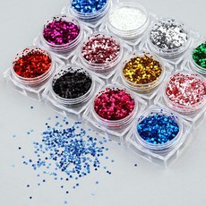 네일스토어 하트 네일글리터 12세트-4 초미니 1mm 스팽글, 1개, 하트 네일글리터-4 T492