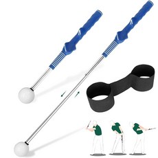 KALAUTO 왼손잡이 골퍼 골프 스윙 트레이너 그립 훈련 보조 도구 워밍업 실내 연습 가중 교정 암 밴드 포함 193073, 블루-오른손용