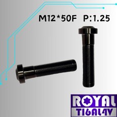 瘋螺絲 ROYAL鈦合金螺絲 M12*50F P:1.25 TL500 改裝避震器 64鈦/鈦合金 出貨附發票 帝王黑, 1個