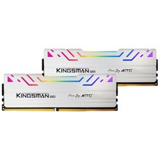 AITC 艾格 KINGSMAN RGB 電競 DDR4 32GB(16Gx2) 3600MHz 雙通道記憶體, 白色+白色