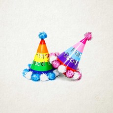 고깔모자 미니 레인보우 생일 파티 소품 파티클럽 1개입