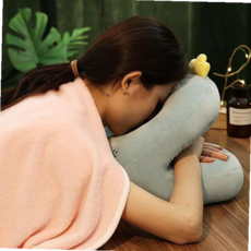 자는 쿠션 책상 낮잠 베개 엎드려 학생쿠션 59000EA 1EA, 레빗연핑크