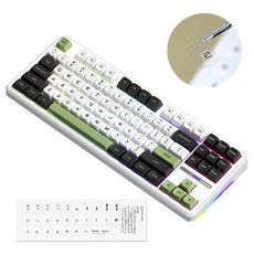 AULA F87 3모드 RGB 기계식 키보드, 그린, 회목축