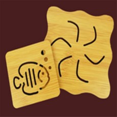 줍줍매점 원목받침 컵받침대, 소(물고기)