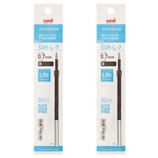 제트스트림 라이트 터치 볼펜 리필심 SXR-L, 2개, 0.7mm-블랙(B)