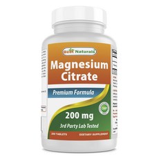 Best Naturals 檸檬酸鎂錠 200mg, 1個, 250顆