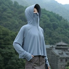 Serlace冰絲防曬衣短款抗UV護手保護手指寬鬆春夏薄外套