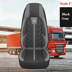 가죽 대형 트럭 버스 시트 용 고강도 쿠션 커버, 1개, C-Black Gray, 상세설명참조