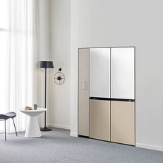 지오 비스포크 슬라이딩 200 틈새장 냉장고옆 틈새수납장, 베이지