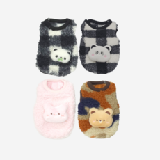 [XXS-XS] 넙적 동물 아가옷 강아지옷 애견의류 아기강아지옷, 넙적 돼지, 1개