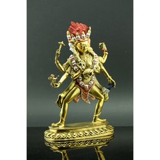 貼金綠度母寂忿相 - 手按大地母