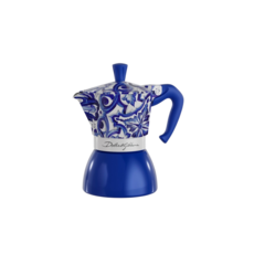 Dolce&Gabbana 藍白花紋摩卡壺，義大利經典咖啡壺，廚房藝術品，輕鬆享受香醇咖啡, 藍白, 1個