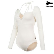 [AK플라자] [레노마수영복] 여성 홀터넥 긴팔 모노키니 원피스 수영복 LS2D904_IV