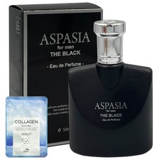 아스파시아 블랙 오드퍼퓸 남자향수 (+꽃을든남자 마스크팩), 1개, 50ml