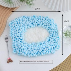 이끼 컵받침 펀치니들 자수 키트 DIY 티코스터 만들기, 화이트 샌드, 1개