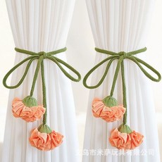 窗簾綁帶 裝飾花朵, 桔色, 1個