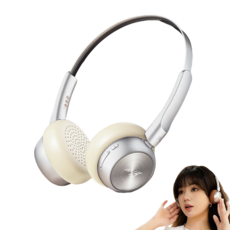 SMABAT 휴대용 블루투스 헤드셋 레트로 헤드셋 유무선 겸용 핸드폰 헤드셋 노이즈캔슬링 블루투스 5.4, 10229, 화이트