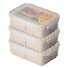 나누담 나눔 반찬통 밀프랩 4칸 밀폐용기, 1세트, 1.1L(3P)