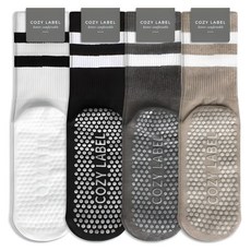 COZY LABEL 女款防滑條紋瑜珈襪 4雙