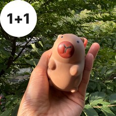 도치코 카피바라 말랑이 장난감 스트레스볼 스퀴시, 2개입