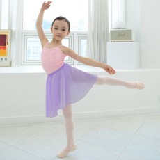 발레치마 스판밴드 롱쉬폰 발레스커트 (보라) 유아 아동 초등용