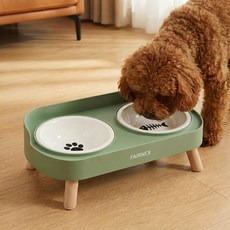 페어넥스 강아지 밥그릇 고양이 식기 2구, 1개, 세이지 그린