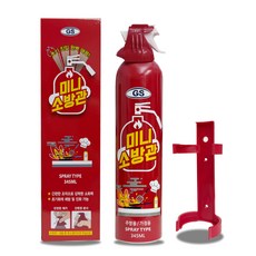 미니소방관 345ml 간이 소화기 강화액 즉각냉각소화 가정용 캠핑용 주방용 스프레이, 레드, 1개