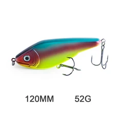 Hanlin Glide Jerkbait 75/90/120/150/mm 파이크 하드 저크 미끼 크랭크베이트 Muskie 미끼 낚시 미끼 워블러 베이스 태클 쭈꾸미 갑오징어 애기, JKB120-06, 1개