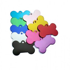 도모아 반려동물 써지컬 인식표 뼈다귀 원형 티셔츠 하트, 1개, 하트_블루