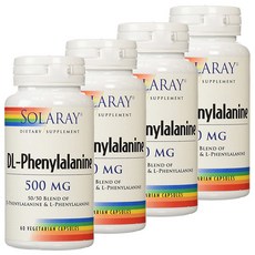 SOLARAY DL-苯丙氨酸 500mg 素食膠囊, 60 件, 4個