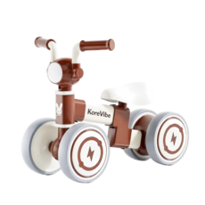 아동용 LED 플레이 밸런스 바이크 붕붕카, 1개, 55cm, 브라운