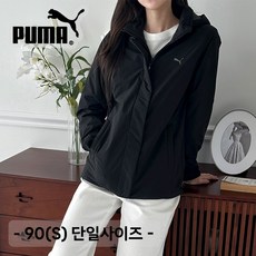 푸마 스포츠 트랙 수트 여성 상의 블랙 가벼운 겨울 따듯한 경량 패딩