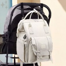 출퇴근 여행 수납 방수천 대용량 주머니 수유 아기 용품 가방, 아이보리