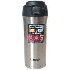 조지루시 와이드 원터치 보온/보냉물병, 실버, 480ml, 1개