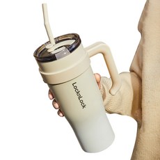 락앤락 오피스 대용량 마카롱 빨대 텀블러, 클라우드 화이트, 1개, 1200ml