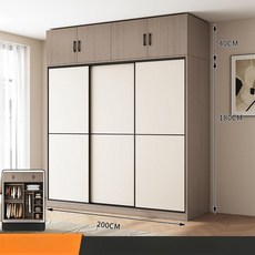 붙박이장10자 슬라이딩 300cm 손잡이 도어 서랍형, 조립형, 색상 참고 200cm + 상단 캐비닛