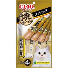 CIAO 烤鰹魚肉泥條 本格だし味 15g*4, 60g, 1個, 正宗高湯 TSC-142