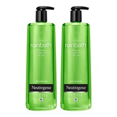 뉴트로지나 레인바스 그린티 앤 페어 바디워시 싱그러운 풀 향, 473ml, 2개