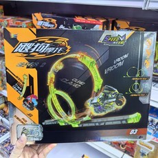 모터사이클 장난감 트랙 세트 연발 발사기 포함, 1개, D3 메탈 렐름