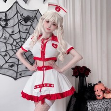 臺灣出貨 發票【萬聖節】萬聖節成人服裝歐美性感護士裝醫生製服護士裙舞臺演出服大碼 萬聖節服飾 萬聖節服裝 cos裝扮衣