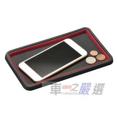 車之嚴選 cars_go 汽車用品【DZ397】CARMATE車用碳纖紋附紅框 防滑墊(H120 W200mm), 1個
