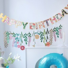 해피제이니 가든플라워 생일파티 가랜드 세트, 1세트