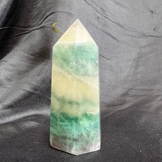 紅61 黃綠螢石柱 漸層色 螢石柱, 1個