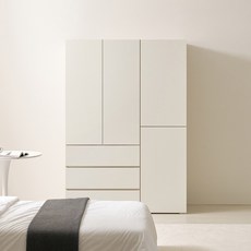 [케이컴퍼니본사] LPM 이음 푸시1300장롱세트CDW(3서랍옷장+500투도어옷장), 화이트