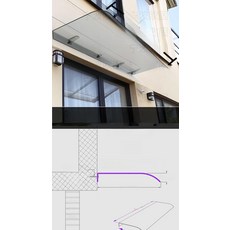 투명 처마 캐노피 지붕 테라스 차양막 비가림막 플라스틱, 400x800 투명 수직설치