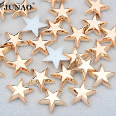 금색 피드 스터드 스파이크 플라스틱 사각형 펑크 리벳 장식 가죽 의류 공예용, 색상: 4. 15mm Star 200pcs, 1개