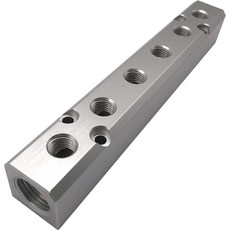 3방향 공압 매니폴드 공기 분배 블록 G12 공급 포트 G14 인치 출력 압축기 피팅 알루미늄 합금 중형 5포트, 6 Way 8 Port_40x40mm