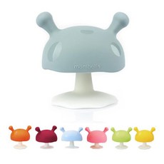 Mombella Q比小蘑菇固齒器【金寶貝】蘑菇造型，食品級矽膠，舒緩寶寶長牙不適, 紫芋舒芙, 1個